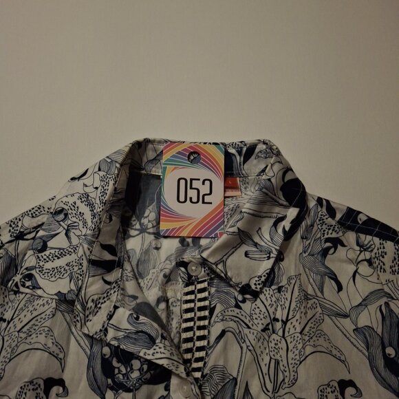 Persifor Maritime Blue Tigerlily Sunna Top Women's Size Large Long Sleeve - Picture 11 of 11